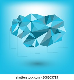 abstract cloud for message on a blue background