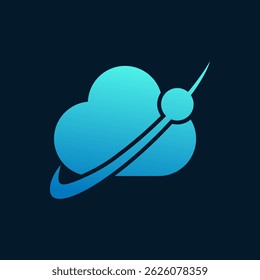 Abstract Cloud Orbit Satellite Technology Logo Design