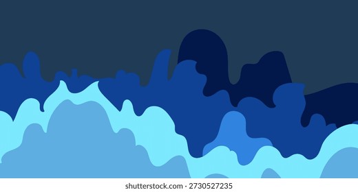 Panorama Abstractas de la nube en capas de Blues y grises para el diseño, el Sentimiento y el uso de fondo
