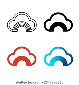 Abstract Cloud Rainbow Silhouette Illustration, can be used for business designs, presentation designs or any suitable designs.