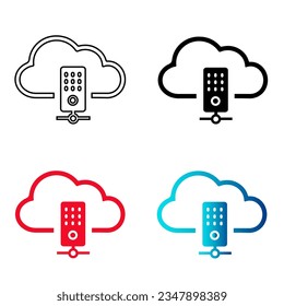 Abstract Cloud Server Silhouette Illustration, can be used for business designs, presentation designs or any suitable designs.