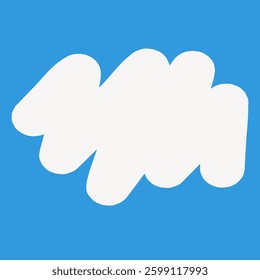 Abstract cloud shape on a blue background. pattern, cloud design, cloud illustration. Simple cloud art,motif, theme. Minimal illustration vector.