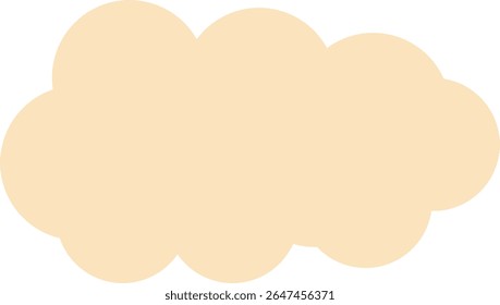 Abstracte wolkenvorm in zachte beige toon, ideaal voor dromerige tags, decoratieve labels of grillige ontwerpthema's.