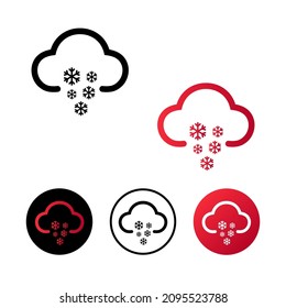 Ilustración del icono de nieve en la nube abstracta