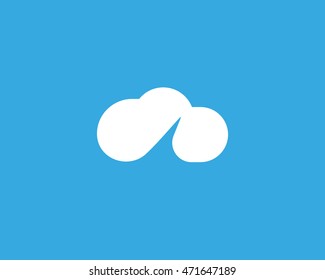 Abstract cloud start vector logo. Creative start up succes symbol. Travel flight negative space idea logotype. Air, plane modern sign.