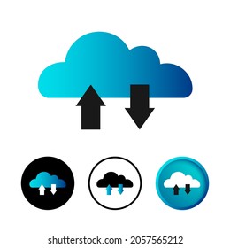 Abstract Cloud Storage Icon Illustration
