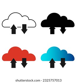 Abstract Cloud Storage Silhouette Illustration, can be used for business designs, presentation designs or any suitable designs.