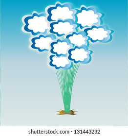Abstract cloud symbols/cloud shapes/copy space