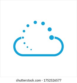 Abstract Cloud Tech Logo Design Template, Vector Illustrations