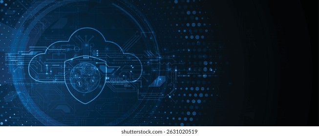 Abstract cloud technology background. Futuristic network computing