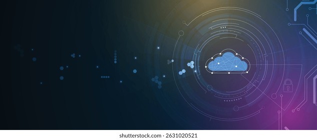 Abstract cloud technology background. Futuristic network computing