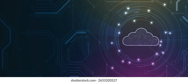 Abstract cloud technology background. Futuristic network computing