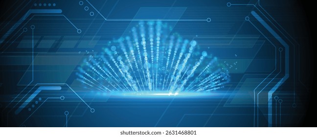 Abstract cloud technology background. Futuristic network computing