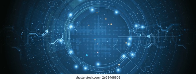 Abstract cloud technology background. Futuristic network computing