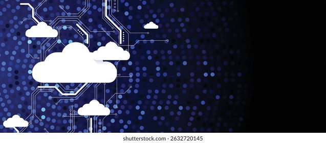 Abstract cloud technology background. Futuristic network computing