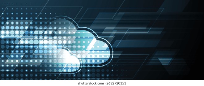 Abstrakter Cloud-Technologie-Hintergrund. Futuristisches Netzwerk-Computing