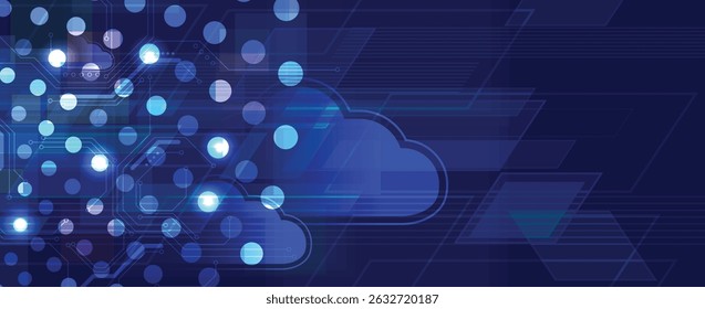 Abstract cloud technology background. Futuristic network computing