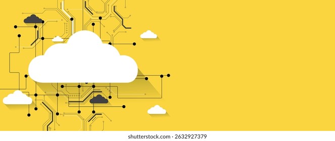 Abstract cloud technology background. Futuristic network computing