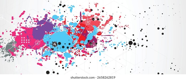 Abstract cloud technology background. Futuristic network computing