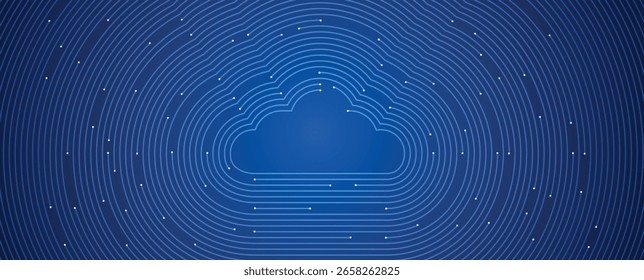 Abstrakter Cloud-Technologie-Hintergrund. Futuristisches Netzwerk-Computing