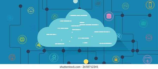 Fondo Abstractas de la tecnología de la nube. Computación en red futurista