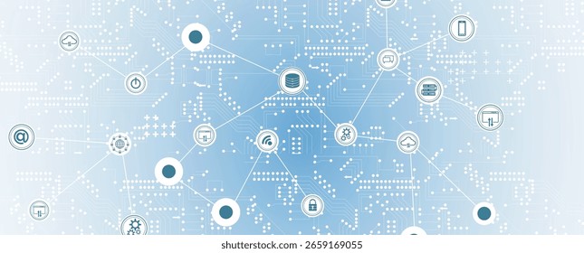 Resumo da tecnologia de nuvem. Computação em rede futurista