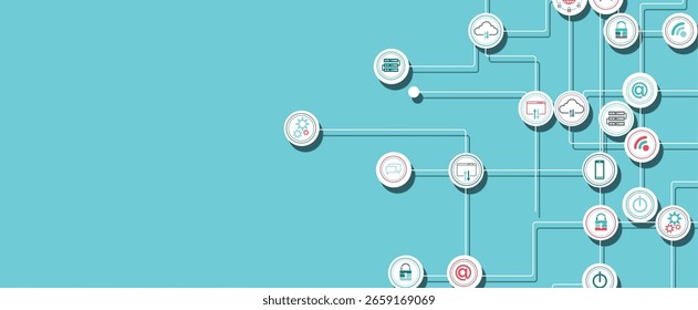 Abstrakter Cloud-Technologie-Hintergrund. Futuristisches Netzwerk-Computing