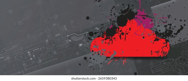 Abstrakter Cloud-Technologie-Hintergrund. Futuristisches Netzwerk-Computing