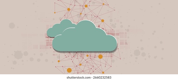 Abstract cloud technology background. Futuristic network computing