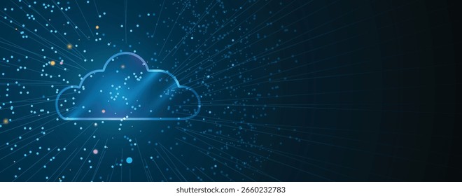 Fondo Abstractas de la tecnología de la nube. Computación en red futurista