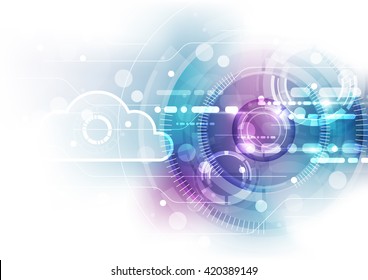 Abstract cloud technology background, vector illustration