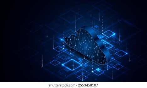 Abstract cloud technology circuit board. Large data center concept. modern cloud storage technology innovation concept background	