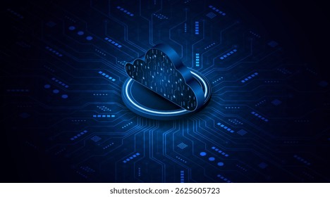 Placa de circuito de tecnología de nube Abstractas. Concepto de centro de datos Grande. Fondo de concepto de innovación de tecnología de almacenamiento en la nube moderna	