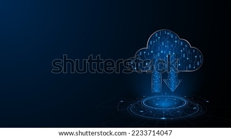 Abstract cloud technology circuit board. modern cloud data storage or exchange technology innovation concept background
