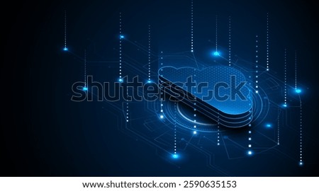 Abstract cloud technology circuit board. Large data center concept. modern cloud storage technology innovation concept background	