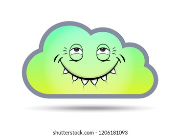 Abstract cloud technology in the future background, vector illustration