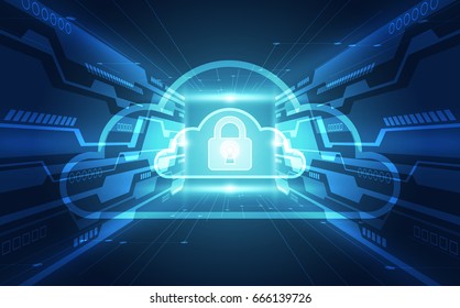 Abstract cloud technology in the future background, vector illustration