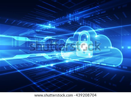 Abstract cloud technology in the future background, vector illustration