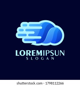 abstract cloud technology logo design