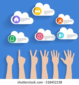 abstract cloud vector with infographic on background