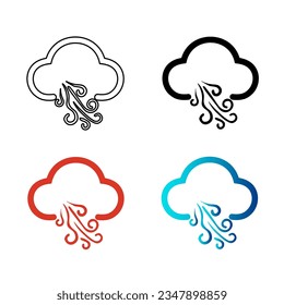 Abstract Cloud Wind Silhouette Illustration, can be used for business designs, presentation designs or any suitable designs.