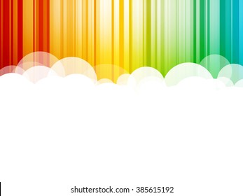 Abstract clouds background with colorful stripes