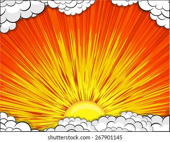 Abstract Clouds Bright Sunburst