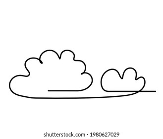 Nubes abstractas como dibujo de líneas en blanco como fondo. Vector