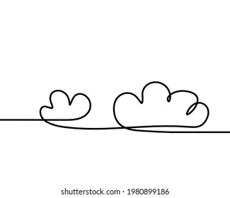Nubes abstractas como dibujo de líneas en blanco como fondo. Vector