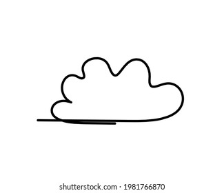 Abstract clouds as line drawing on white as background. Vector