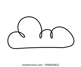 Abstract clouds as line drawing on white as background. Vector