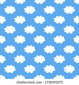 Abstract clouds on a blue background. Pattern for textiles, fabric, background, packaging paper.