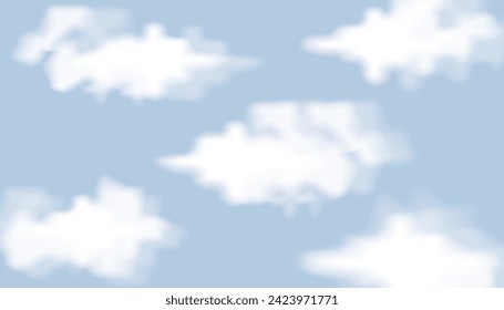 Abstract clouds on a blue-sky background. Vector illustration.