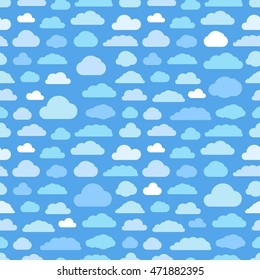 Abstract clouds seamless pattern